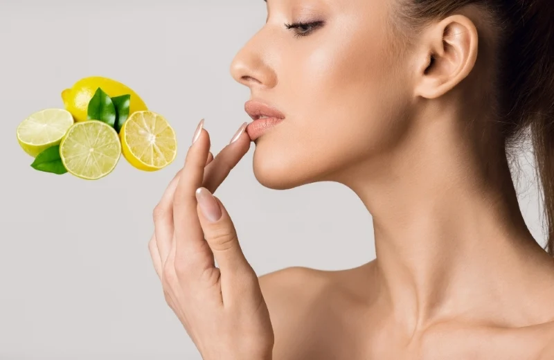 How can you lighten your lips? lemon